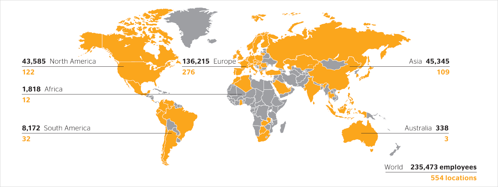 554 locations in 61 countries